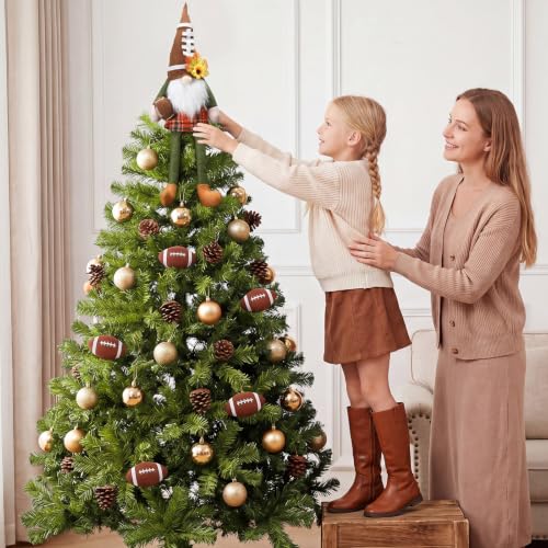 17.7-Inch Fall Football Gnome Tree Topper - Thanksgiving Tomte Plush Decor