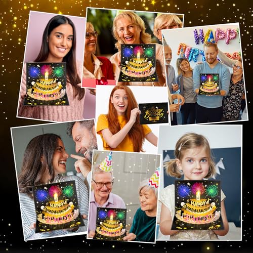Bevbovcard Pop Up Birthday Card with LED Light & Music Blow Out Candle