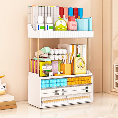 Clear Acrylic 3-Drawer & 2-Shelf Vanity Organizer - 1 Pack