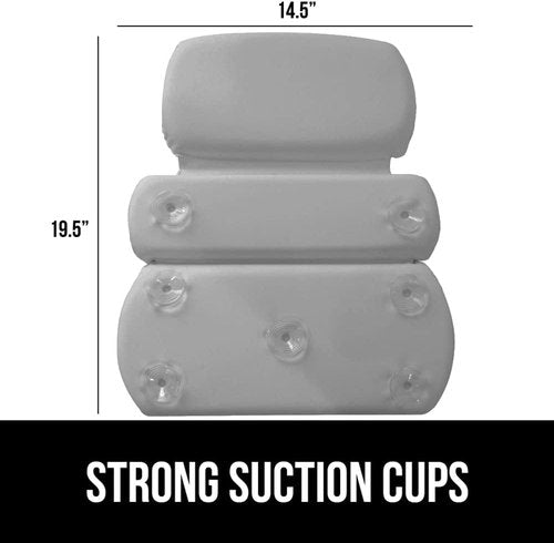 GORILLA GRIP Bath Pillow - Luxury Neck and Back Support with Strong Suction Cups | XL Gray Hot Tub Accessory