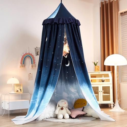 Girls Princess Bed Canopy - Soft Round Dome Hanging Reading Nook Tent