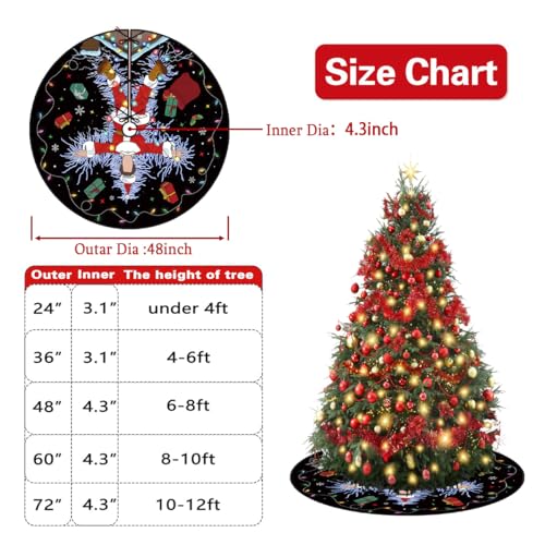 Christmas Tree Skirt 48 Inch - Decorative Xmas Tree Decor for Home