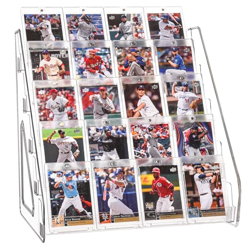 5-Tier Clear Acrylic Card Display Stand for Trading and Sports Cards