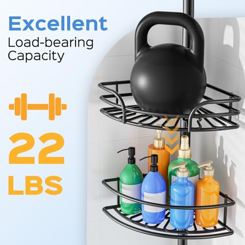 Corner Shower Caddy Tension Pole 4-Tier Adjustable Bathroom Organizer