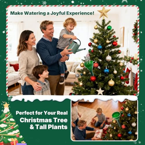 Green 51-Inch Christmas Tree Watering Funnel with Hose - Spill-Free Plant Watering Tool