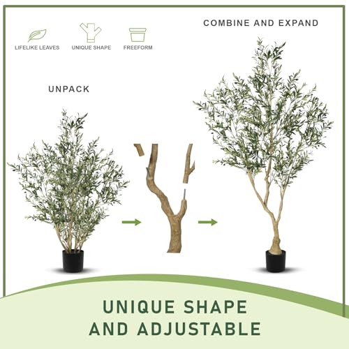 7ft Artificial Olive Tree with Lifelike Fruits and Adjustable Branches