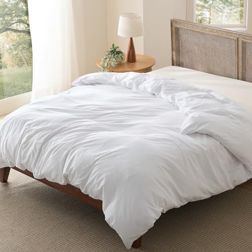 Prewashed Queen Duvet Cover - Soft Microfiber Bedding with Zipper & Corner Ties