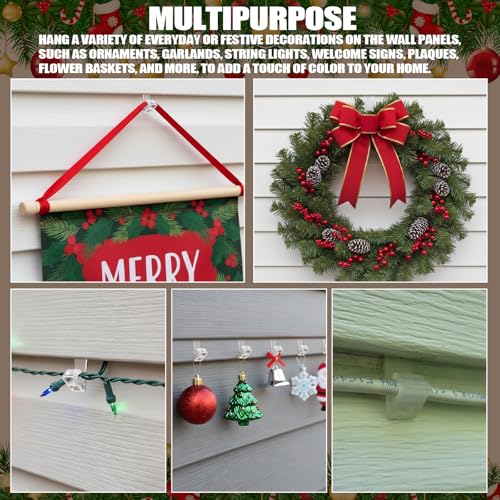 50 Pcs Vinyl Siding Hooks for Outdoor Christmas Lights, No-Hole Hangers
