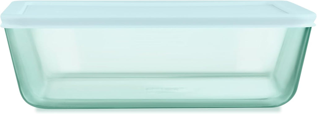 Pyrex Colors Tinted Glass Food Storage Container - 11 Cup, BPA-Free Lids, Aqua | Freezer & Microwave Safe