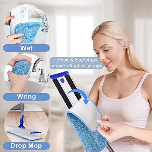 18-Inch Professional Microfiber Mop Floor Cleaning System with 4 Washable Pads