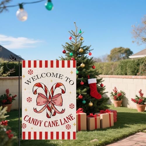 GPGHE Christmas Garden Flag 12.5x18 Inch Double Sided Holiday Decor for Yard & Garden