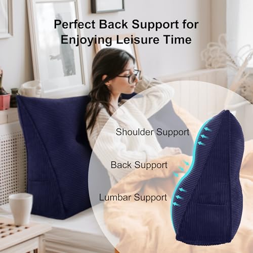 Triangular Headboard Wedge Pillow - Soft Cotton Bolster for Bed