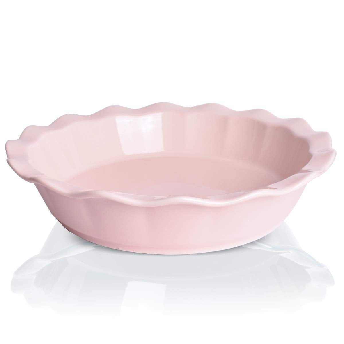 Bosmarlin Ceramic Pie Pan, 9 Inches Pie Dish, 50 oz, Pie Plate for Baking, Microwave, Oven Safe and Dishwasher safe (Deep Blue, 9 inches)