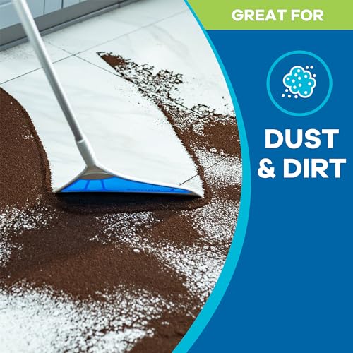 3-Piece Multi-Surface Broom Squeegee & Dustpan Set for Wet/Dry Cleaning