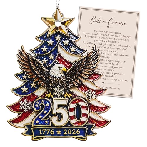 USA 250th Anniversary Christmas Ornament - Patriotic Eagle Tree Decor