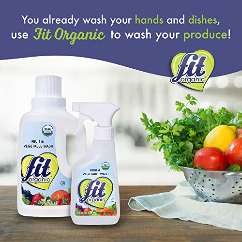 Organic Produce Wash Soaker - 32 Fl Oz Natural Fruit & Vegetable Cleaner