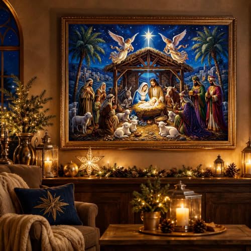 Nativity Advent Calendar Jigsaw Puzzle for Adults - Christmas Countdown 1008 Pieces