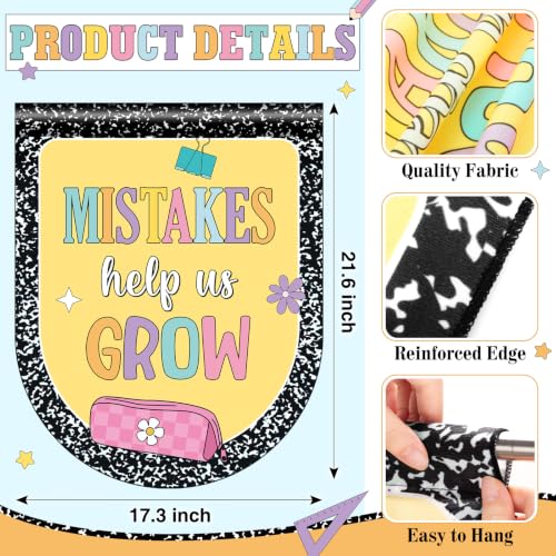 8-Piece Composition Notebook Classroom Curtains, Inspirational Window Panels
