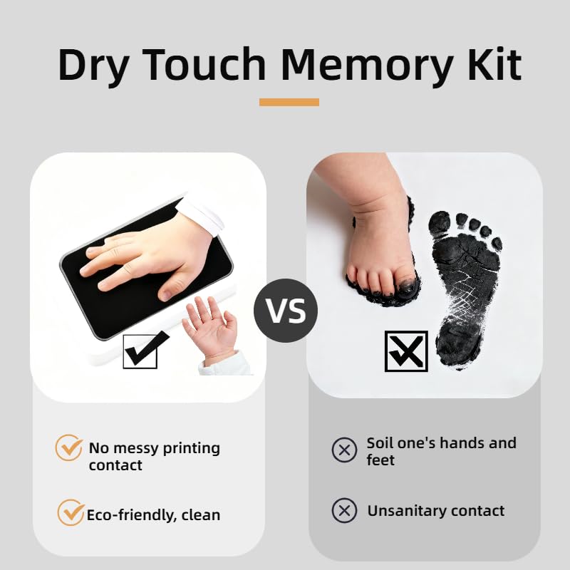 Clean-Touch Inkless Hand & Footprint Kit for Baby & Pet Paw Prints (15 Pack)