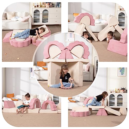 10-Piece Modular Kids Play Couch, Convertible Foam Toddler Sofa Set
