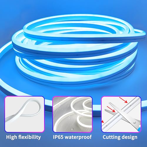 16.4ft RGB LED Neon Rope Lights, Flexible Waterproof Color-Changing Strip