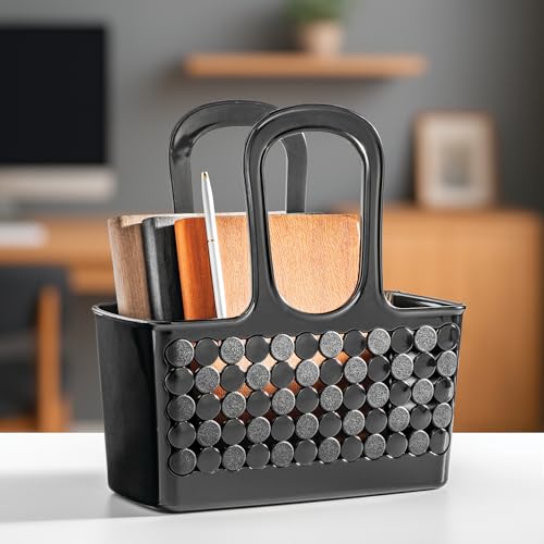 iDesign Portable Shower Tote Caddy for College Dorm or Bathroom, Set of 3, Black, Made in USA
