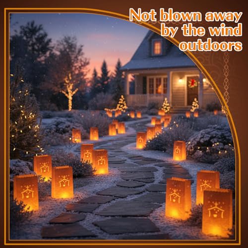 Nativity Christmas Luminary Bags with Flameless LED Candles - 50 Pack