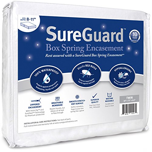 Twin Size Box Spring Encasement - Waterproof, Bed Bug Proof, Hypoallergenic