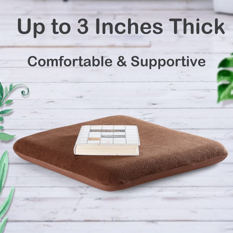 20x20x3 Inch Memory Foam Seat Cushion - Non-Slip Grey Recliner Pad