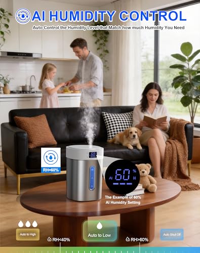 Stainless Steel 4L Ultrasonic Cool Mist Humidifier for Large Room