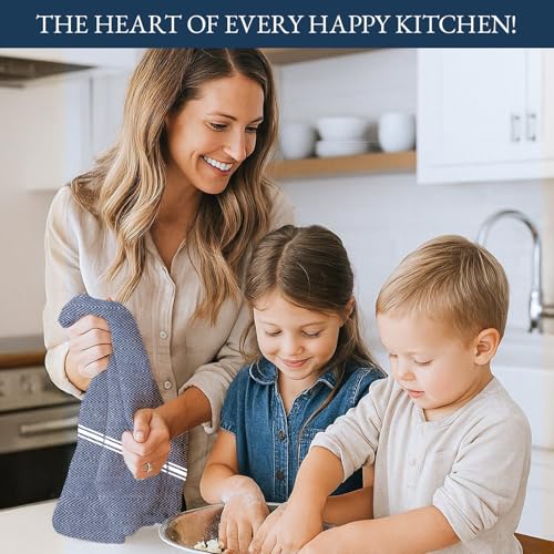 100% Cotton Kitchen Towels 6-Pack - Lint-Free Dish Towels (14x25 In)