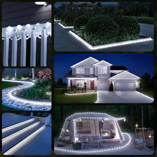 100ft LED Rope Lights, Waterproof Outdoor Fairy Lighting with Remote & Timer