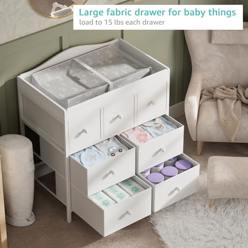 7-Drawer Nursery Changing Table Dresser with Removable Changing Top