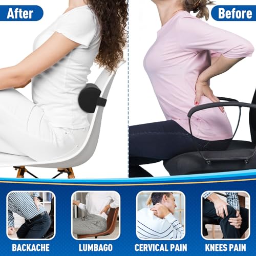 Memory Foam Lumbar Roll Pillow for Back Support | Adjustable & Washable