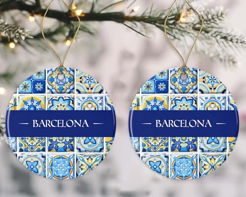 Seville Spain Ornament - Double-Sided Ceramic Christmas Decoration, Travel Souvenir Gift