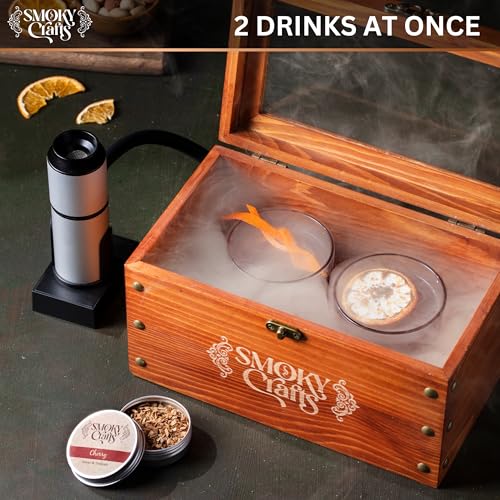 Smoky Crafts Whiskey Smoker Kit with Smoke Gun & Food Tray - Box Kit