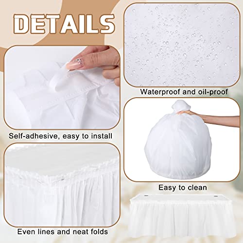 Disposable White Tablecloth and Ruffle Table Skirt Set - 6 Piece Party Kit