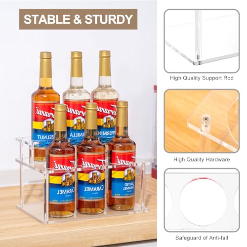 2-Tier Acrylic Coffee Syrup Organizer Rack - 6 Bottle Countertop Stand