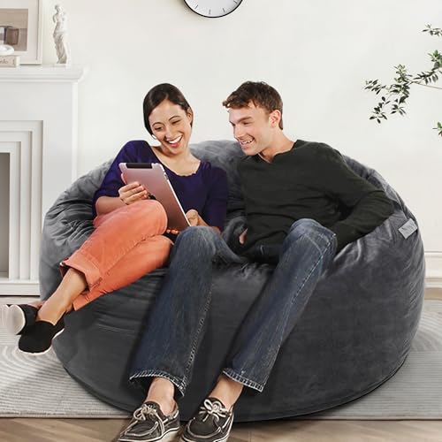4FT Memory Foam Bean Bag Chair - Large Washable Dutch Velvet Lounger