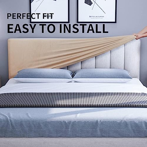 Stretchy Velvet Headboard Cover for Queen Bed - Dustproof & Durable