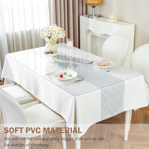 Clear Table Cover Protector 36x60 Inch - 1.5mm Waterproof PVC Mat