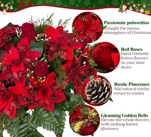 Artificial Cemetery Flowers for Graves Christmas Memorial Wreaths