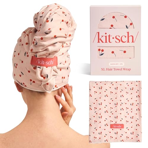 Kitsch XL Microfiber Hair Towel Wrap for Women - Fast Drying