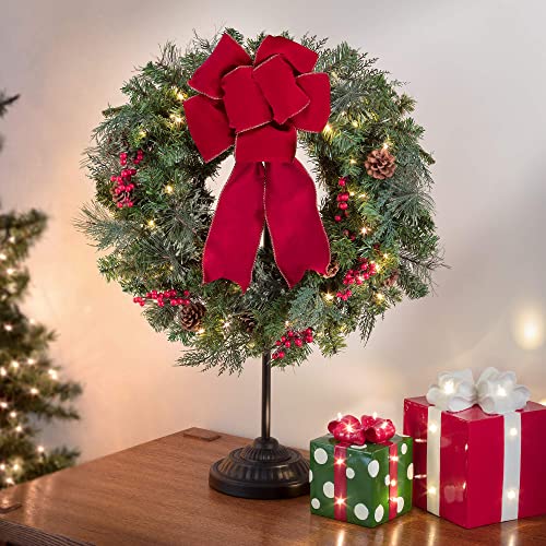 Haute Decor Adapt Adjustable Metal Christmas Stocking Tree Stand with 8 Hooks, Black - Versatile Holiday Decor