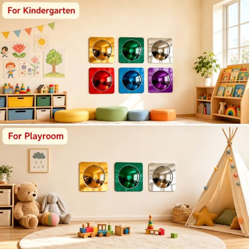 6-Piece Sensory Bubble Wall Mirror Set, Shatterproof Acrylic Wall Decor