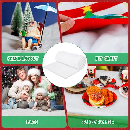 3x8ft Thick Fluffy Artificial Snow Blanket for Christmas Village Decor