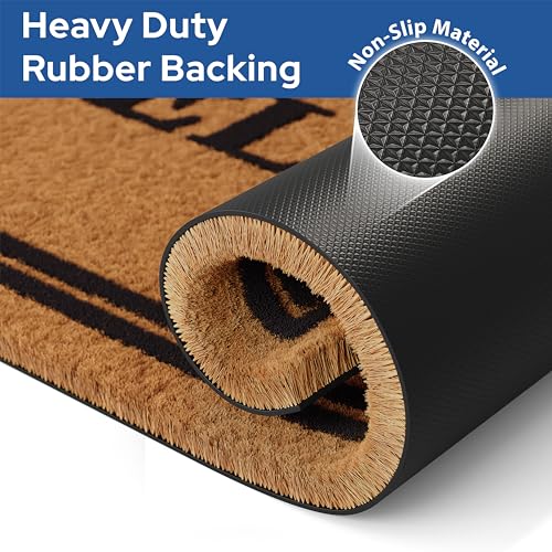 Natural Coco Coir Welcome Doormat - Non-Slip Heavy-Duty Door Mat (17 x 30 in)