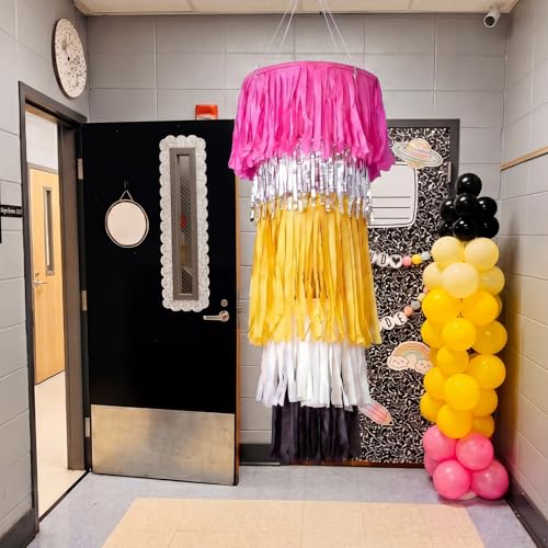 Giant Pencil Fringe Chandelier - 39 Inch Back to School Classroom Decor