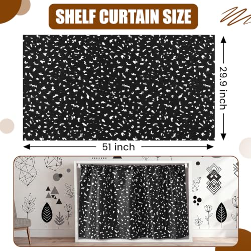 Classroom Cabinet Curtains for Shelves, 51x29.5 Inch Set with Tension Rod
