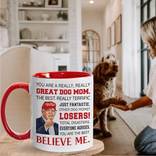Viberty Dog Mom Ceramic Mug 11oz - Funny Pet Gift for Women, Christmas, Mother's Day